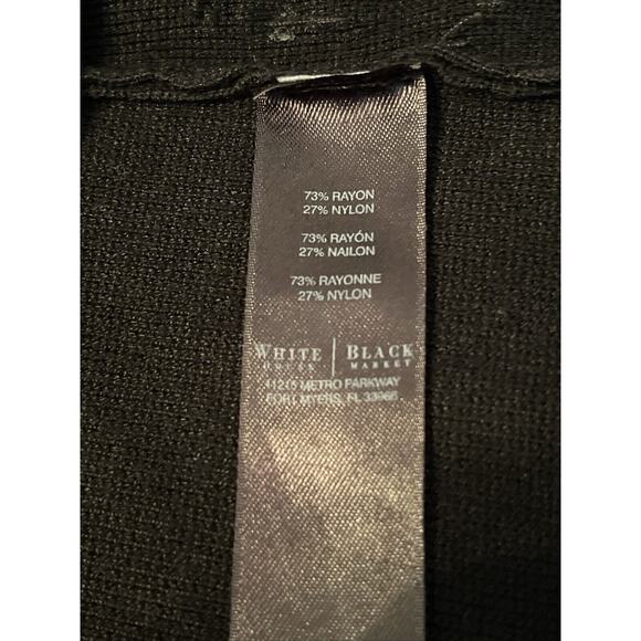 WHITE HOUSE BLACK MARKET Women’s Size S Beaded Embellished Cardigan Black Zip - Picture 4 of 7